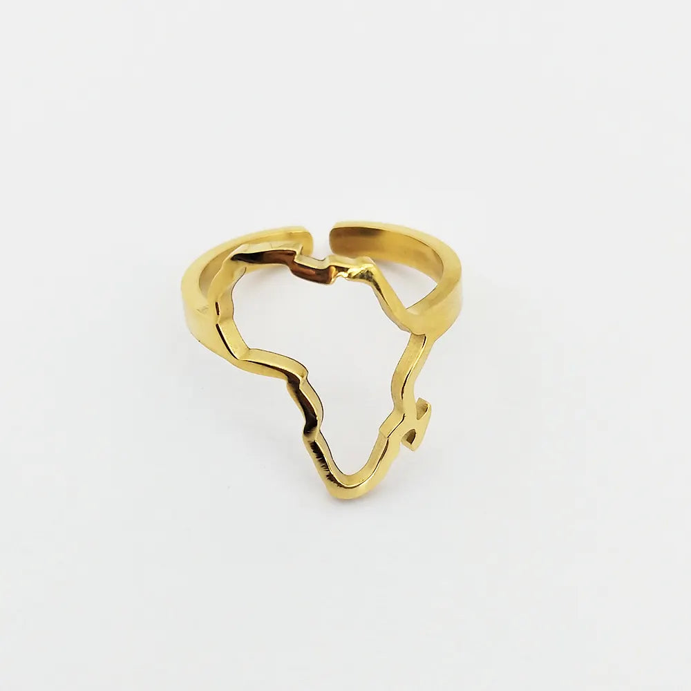 🎁 BAGUE CARTE AFRIQUE PLAQUÉ OR (100% off)