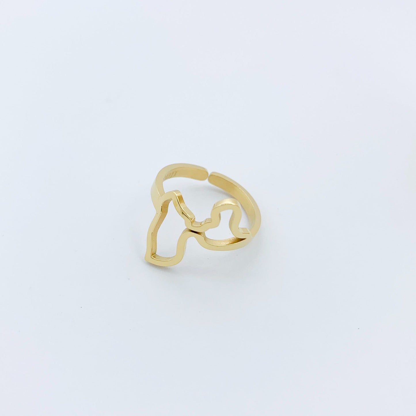 BAGUE CARTE GUADELOUPE PLAQUÉ OR