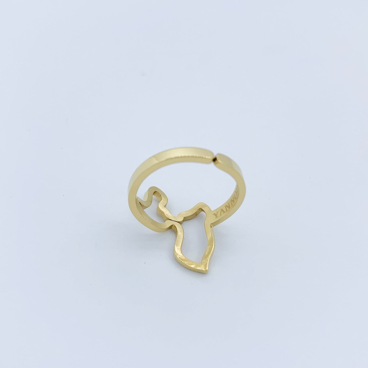 BAGUE CARTE GUADELOUPE PLAQUÉ OR